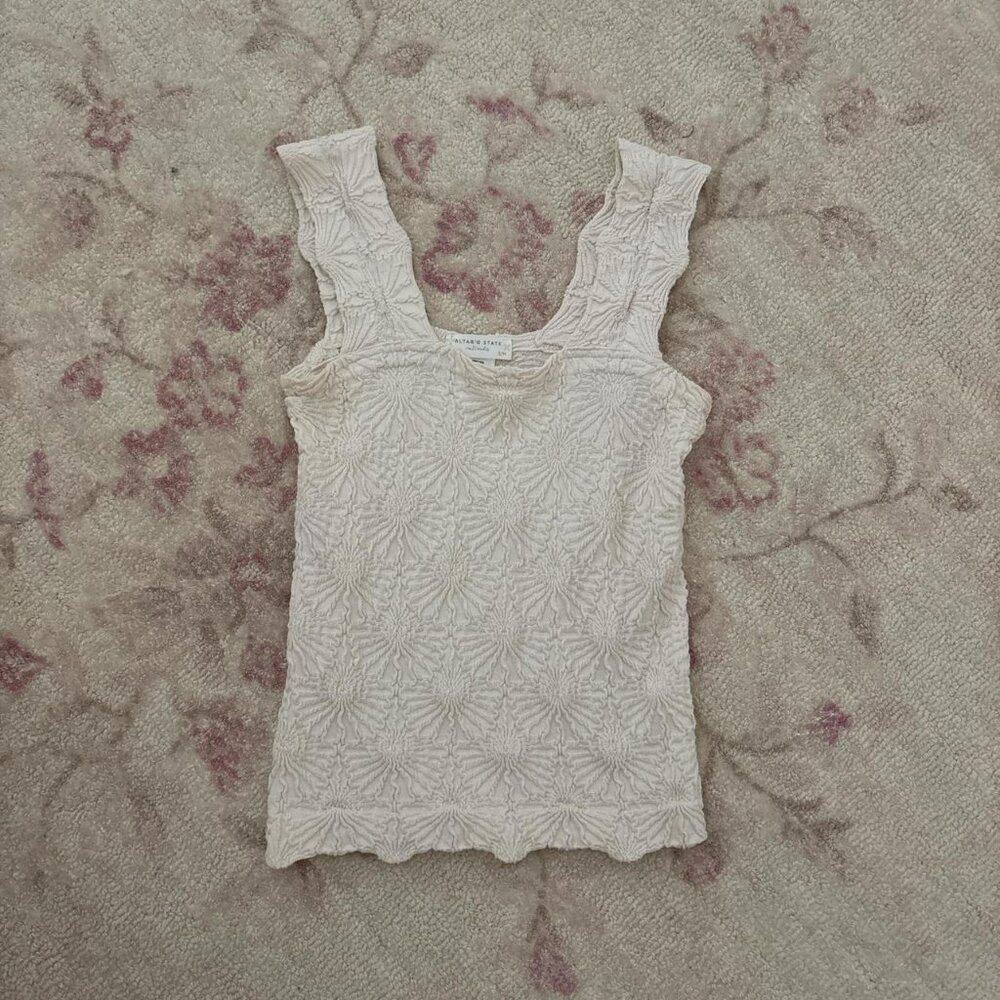 Free People Women's Cream and White Shirt